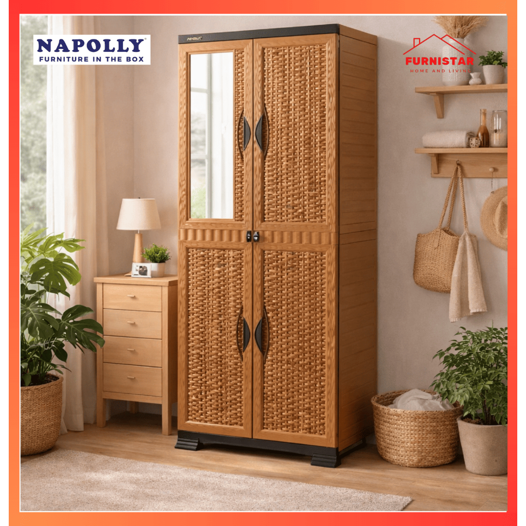 LEMARI PAKAIAN NAPOLLY RAK GANTUNG CERMIN/NAPOLLY CABRO 288 RGC ROTAN