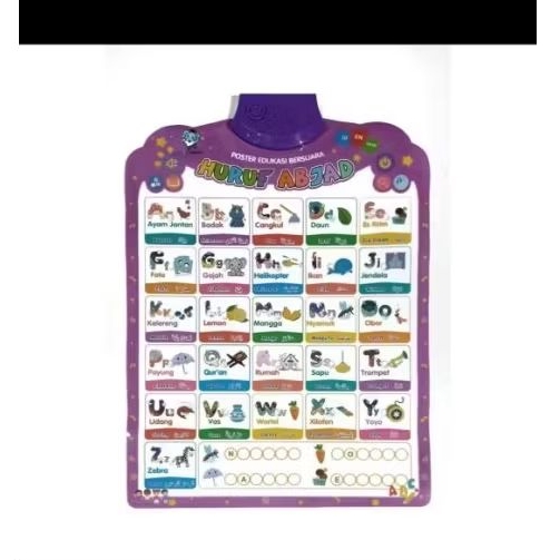 Poster edukasi suara huruf abjad suara