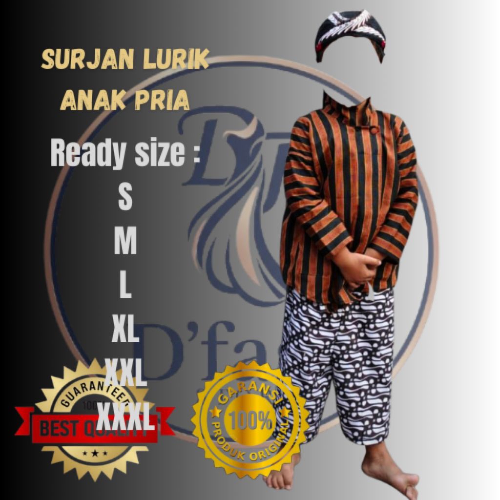 atasan surjan lurik baju adat jawa anak laki-laki | BAJU ADAT JAWA ANAK