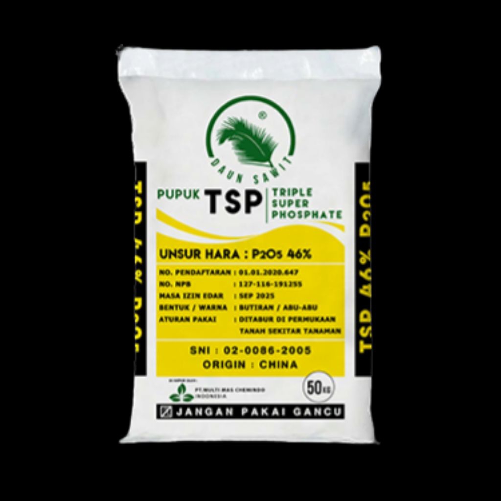 Pupuk TSP DAUN SAWIT 50 KG - Phospat 46% Pupuk Dasar Akar Triple Super Phospat