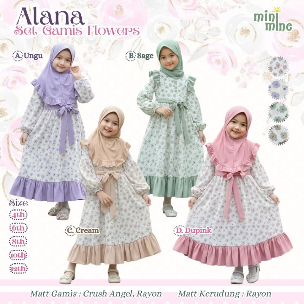 Alana set Gamis Flowers By Minimine