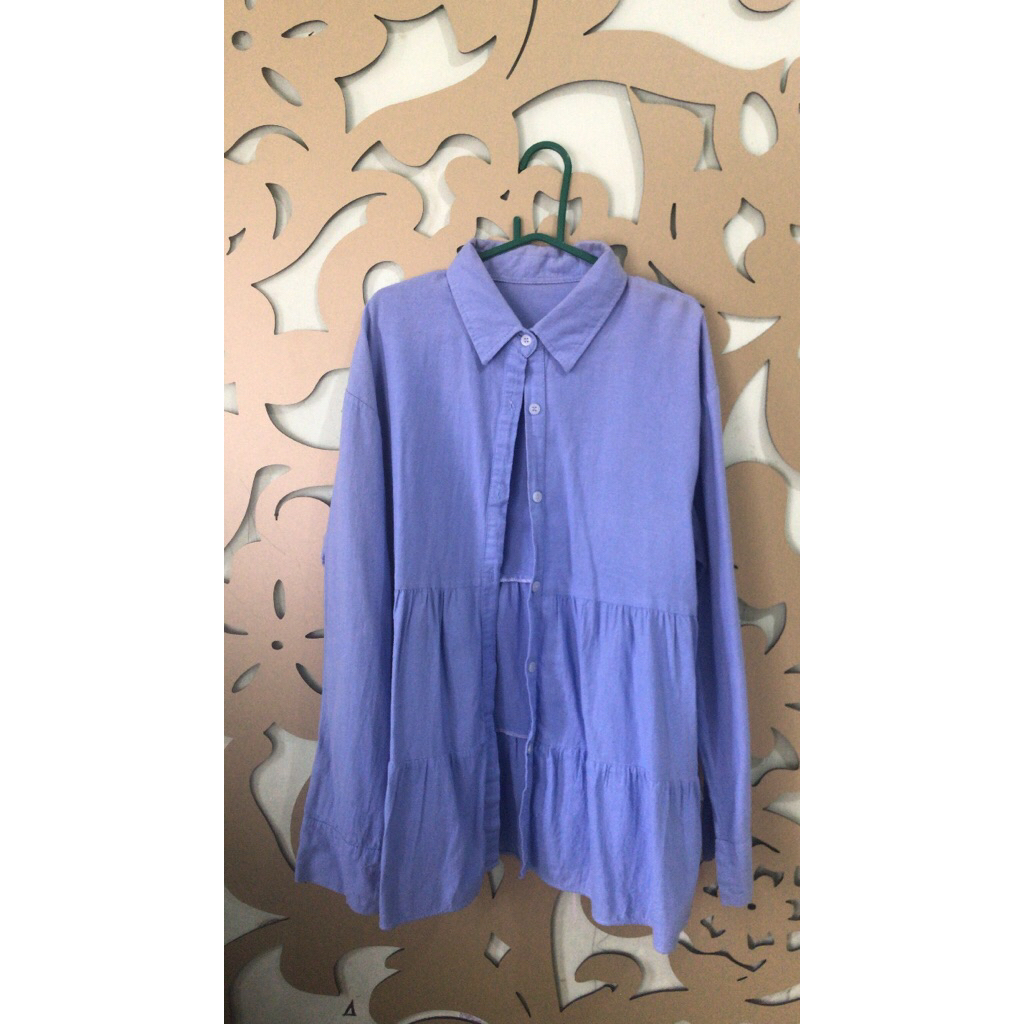preloved kemeja ice blue 30k