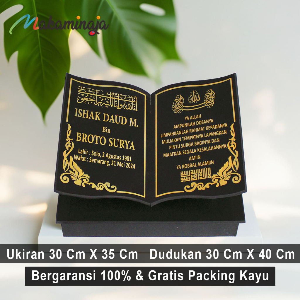 Batu Nisan Model Bentuk Buku Maesan Makam Granit Kijing Kuburan L59