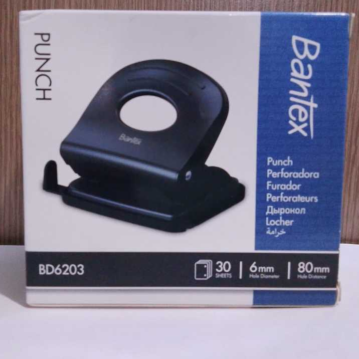 BANTEX Punch BD6201 BD6202 BD6203 Pelubang Kertas 30 Lembar Metal 5.5mm Bukaan Depan Biru Hitam