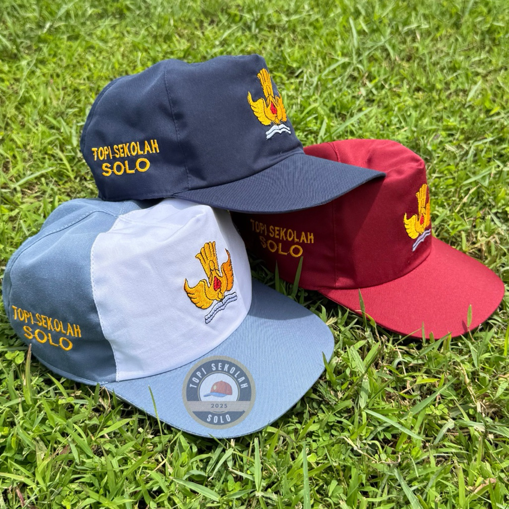 Topi Sekolah SD SMP SMA Bordir Identitas Sekolah
