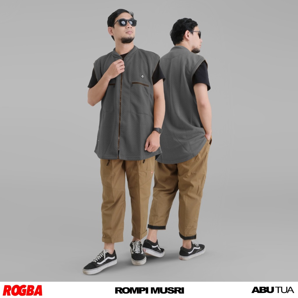 Rompi Musri Rosal Polos / Baju Sholat Pria Murah / Baju Koko Motor Bahan Fleece Diamond Tebal Pasti