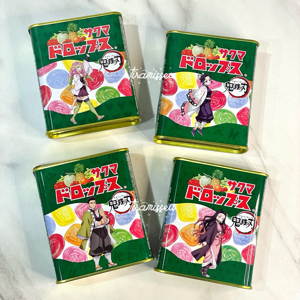 [READY STOCK] official sakuma drops x demon slayer kimetsu no yaiba candy • tin permen kaleng japan 