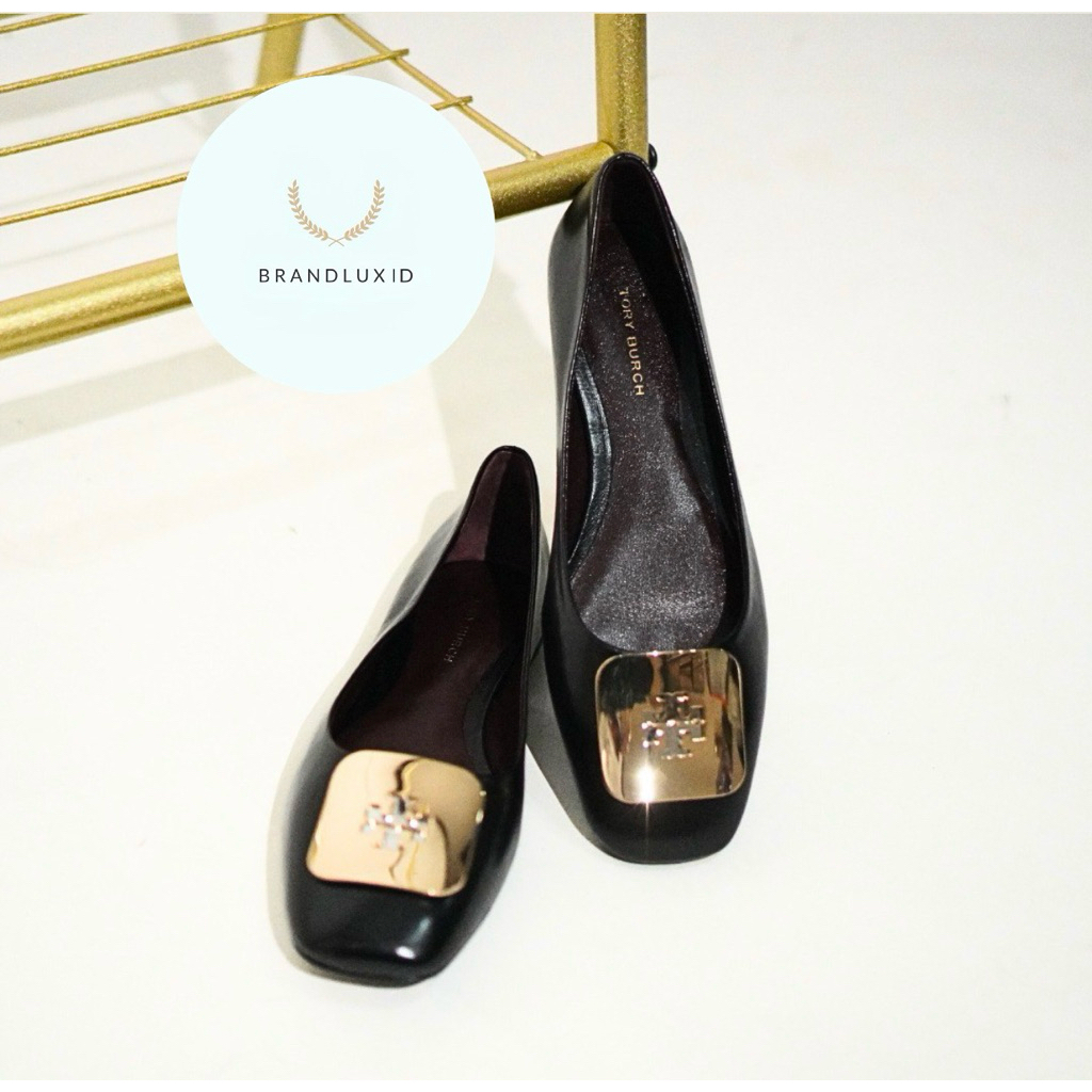 Tory Burch Georgia Ballet Goat Leather Perfect Black