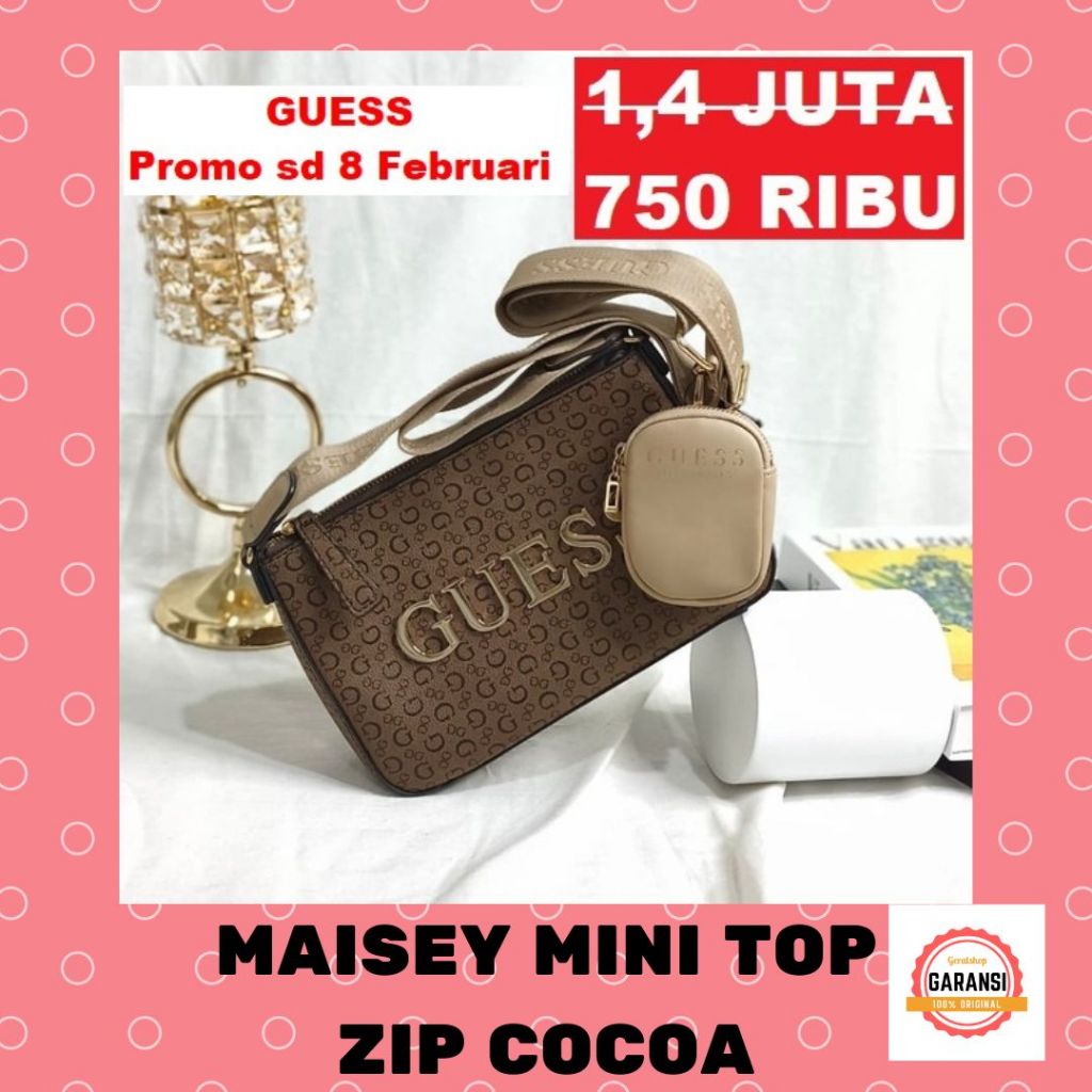Tas Guess wanita sale MAISEY MINI TOP ZIP sling bag original 100%