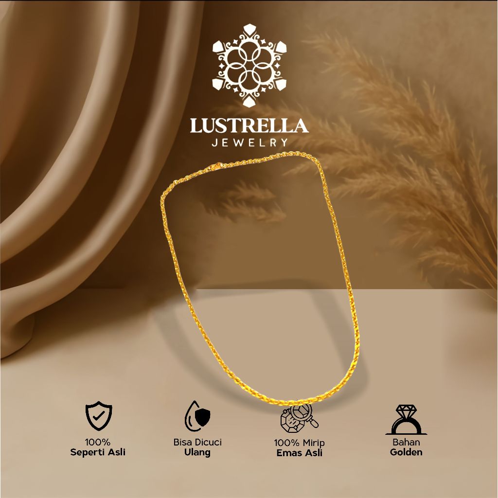 Kalung Rantai Nori Tipis Replika Gold | Kalung Mirip Emas Asli Bahan Golden Bisa Dicuci