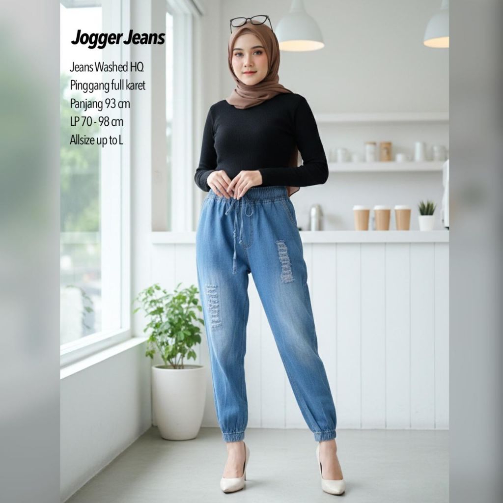 JOGGER JEANS XL / JOGGER JEANS WANITA / CELANA JOGGER