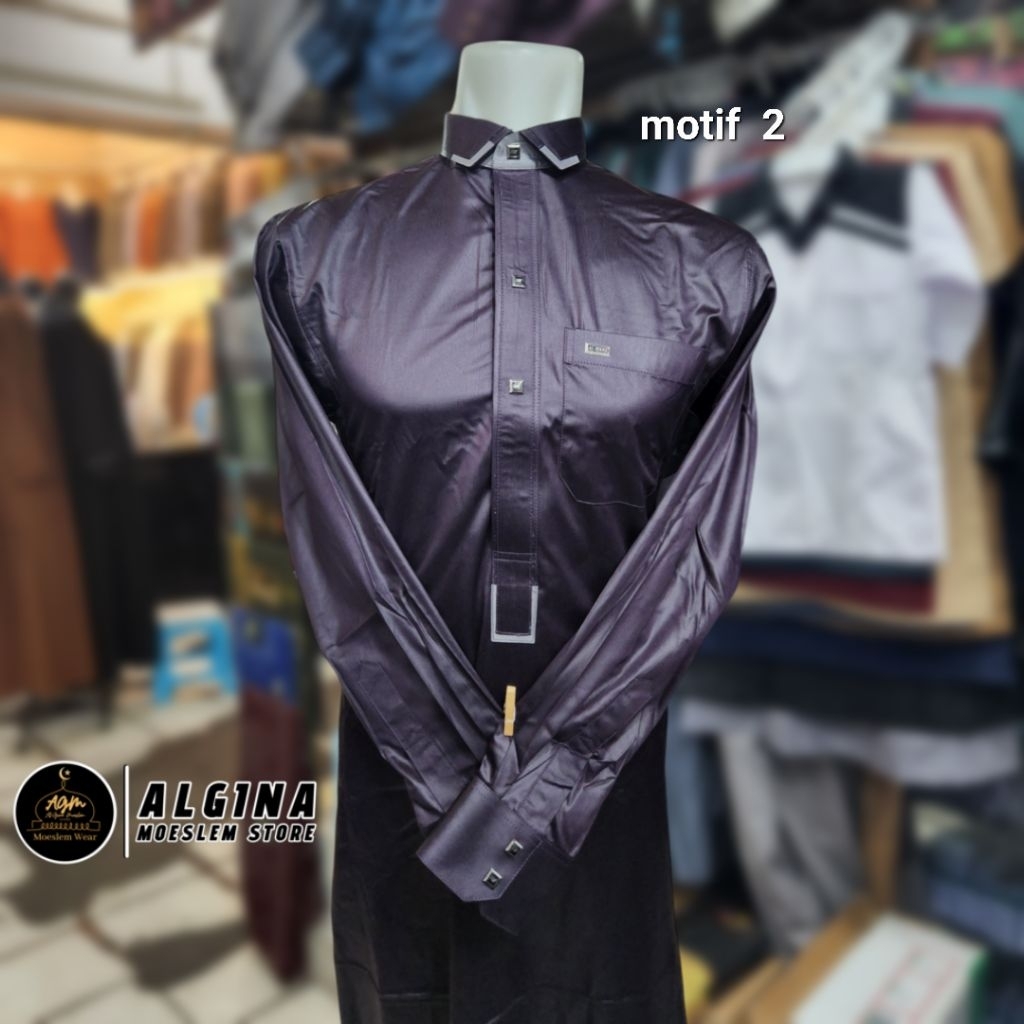 Gamis Al Wafa SLIMFIT Warna Tangan Panjang Manset Bahan Satin Korea Kancing Thailand | Jubah Muslim 