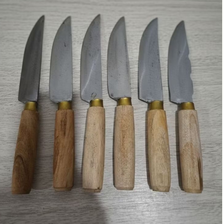 pisau plat baja gergaji pisau dapur