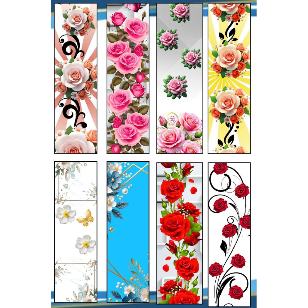 stiker lemari kaca motif bunga stiker jendela stiker kit enaet