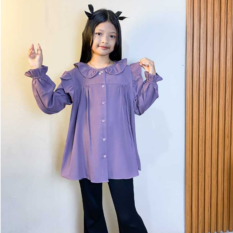 Elina Atasan anak tanggung perempuan usia 9-14 tahun/ Kemeja anak remaja perempuan usia 9-14 tahun