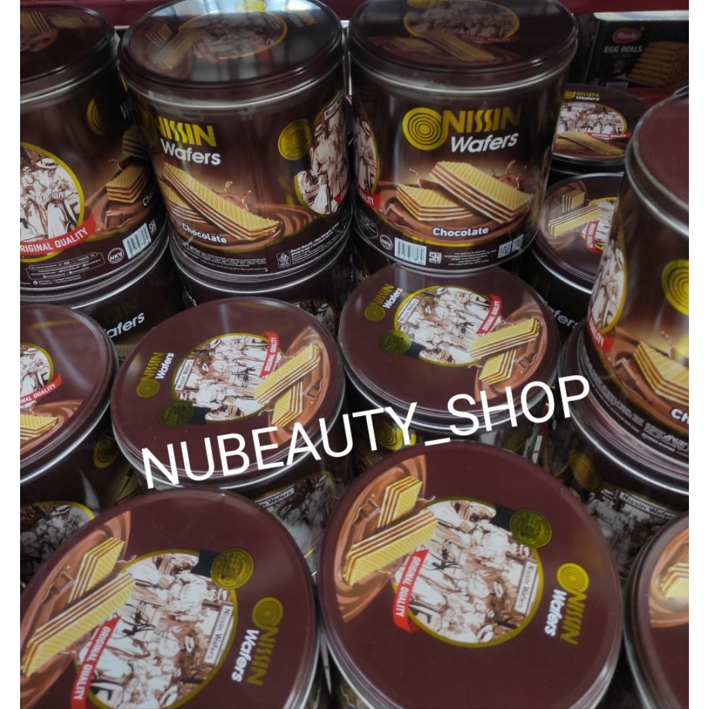 Nissin Wafers Chocolate Wafer Kaleng Bulat 570gr KUE KALENG KUE LEBARAN