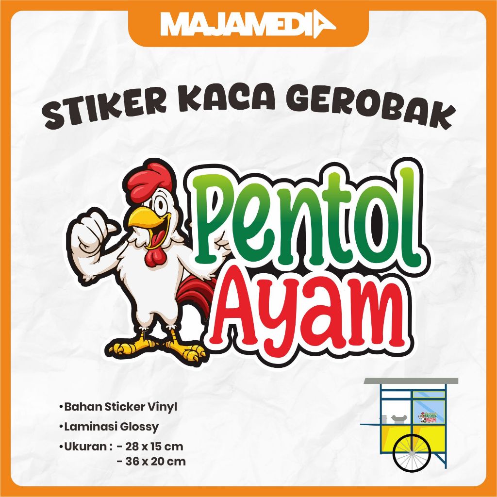 STICKER GEROBAK PENTOL AYAM