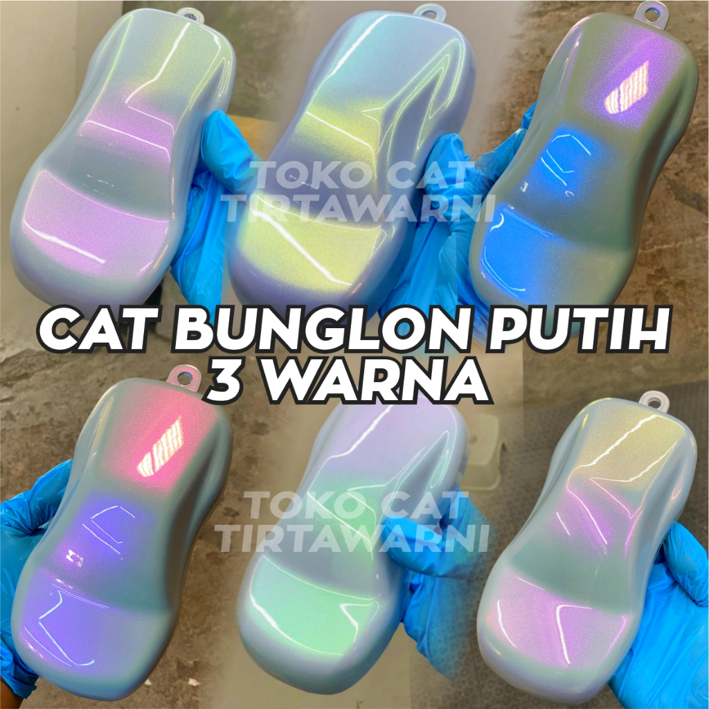 CAT BUNGLON PUTIH 3 WARNA PU (POLYURETHANE)