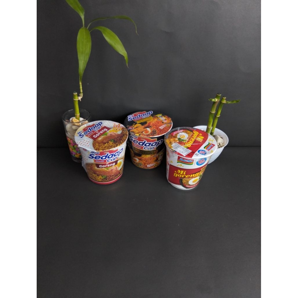 Paket Hemat 3 pcs (Mie Sedap Goreng Cup + Mie Sedap Selection Korean Spicy Cup + Indomie Pop Mie Gor