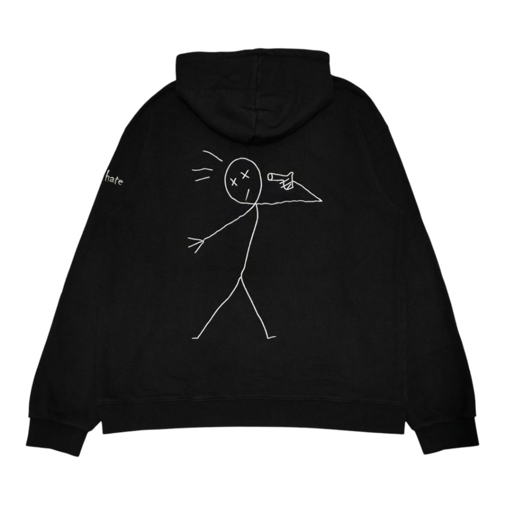 Hoodie COMPAGNO STICK MAN Logo Hitam / Black Second Original