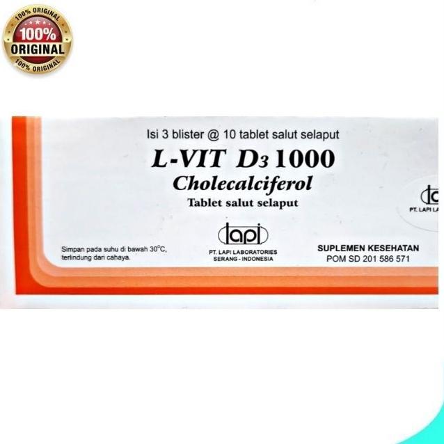 L-Vit D3 1000 IU 30 Tablet - Vitamin D3 1000 IU - Vit D3