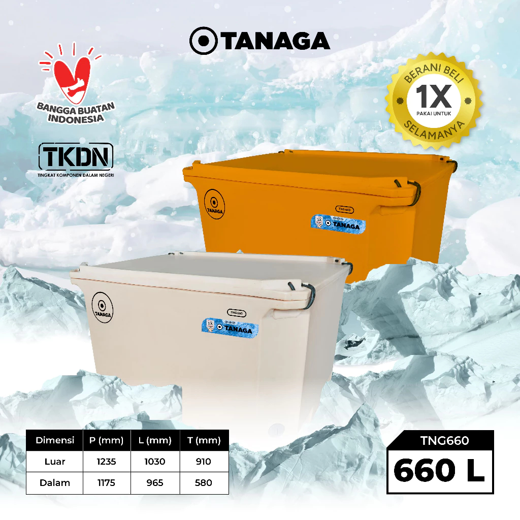 Cooler Box Tanaga 660 Liter Termos Es Kotak Tempat Es Batu Daging Ikan Coolbox Ice Box Fiber