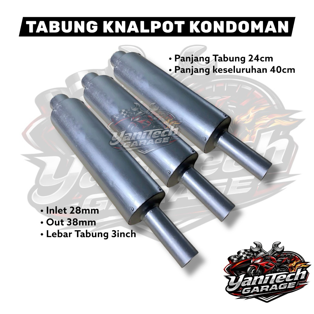 Tabung Knalpot Kondoman sarteng inlet 28 le 38 copy CMS, TZM, ZRC, MDM BEAT, SCOOPY, GENIO UNIVERSAL