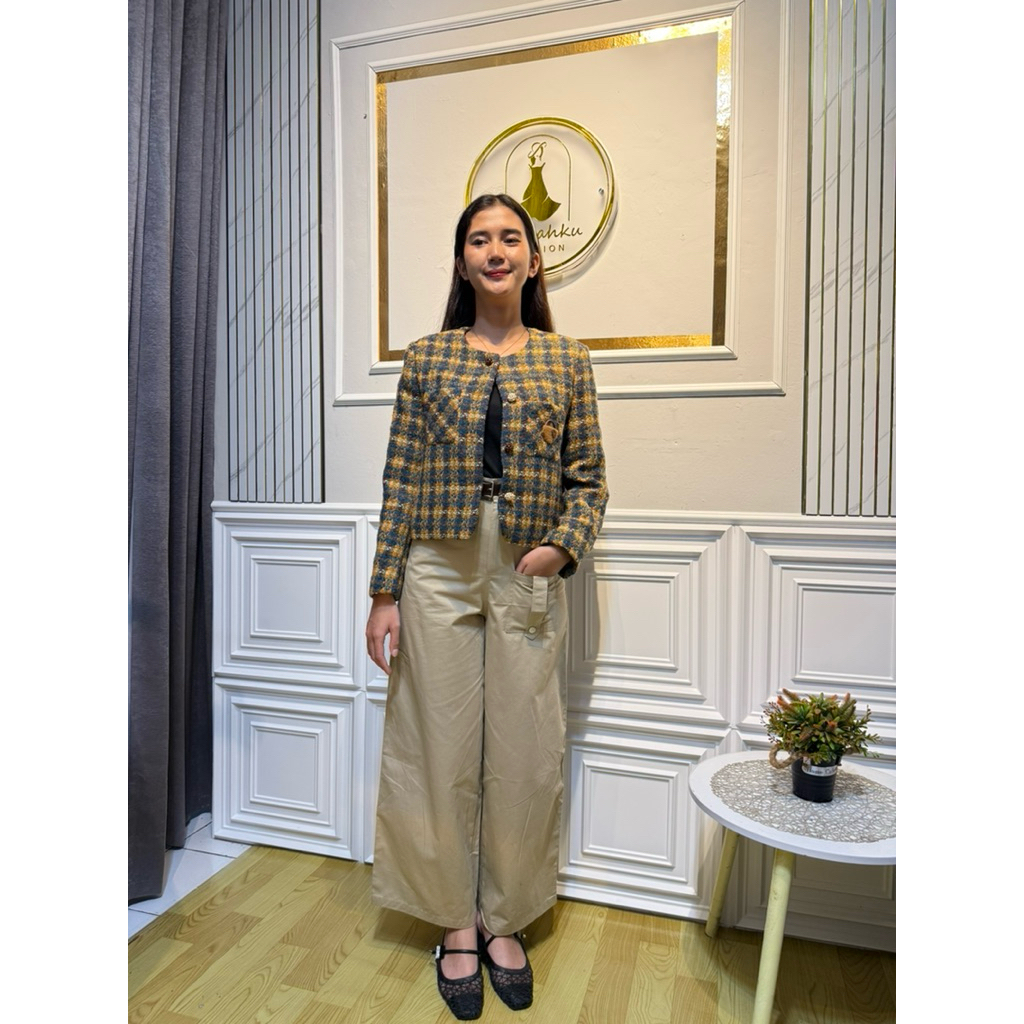 CARDIGAN TWEED PREMIUM IMPORT CARDIGAN WANITA