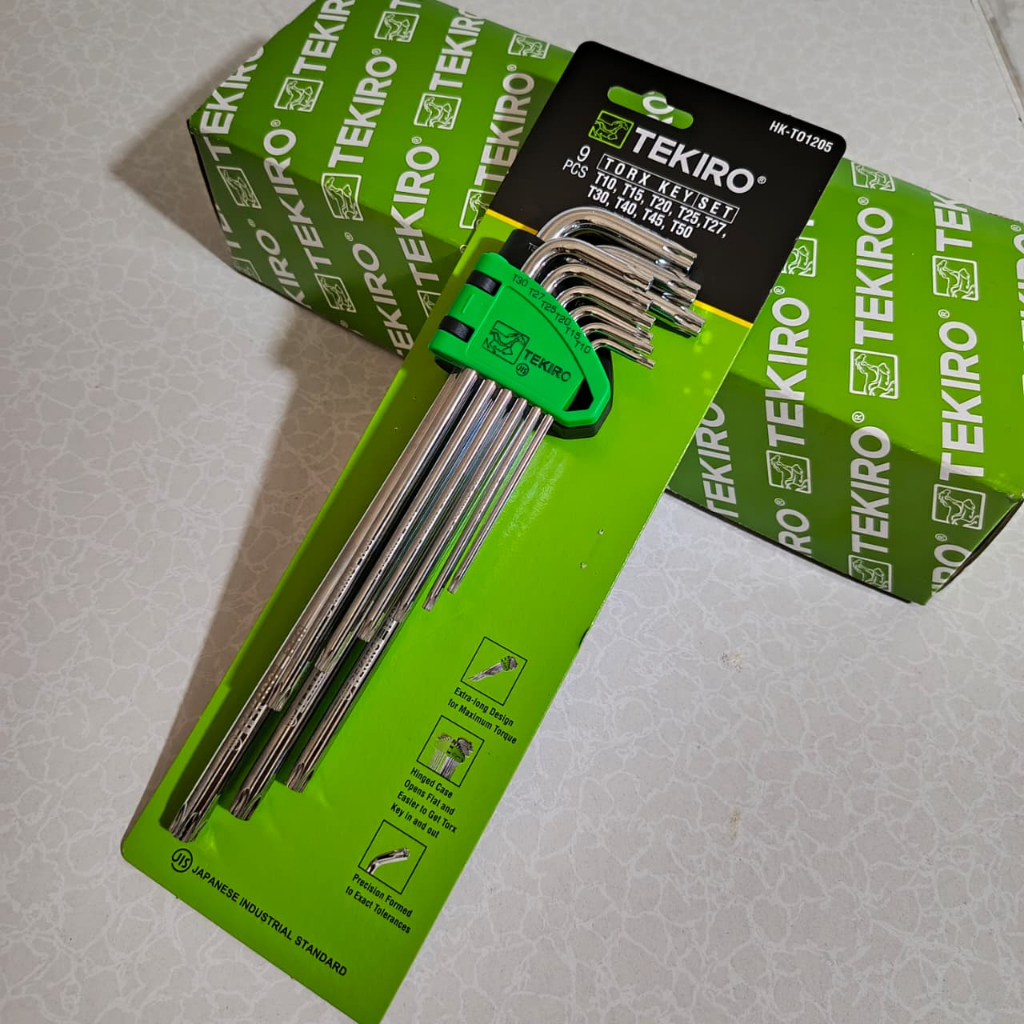Tekiro Kunci L Bintang Set Torx 9 Pcs / kunci L Tekiro 1 Set Lengkap Ori Bahan Baja Torsi Ready Kunc