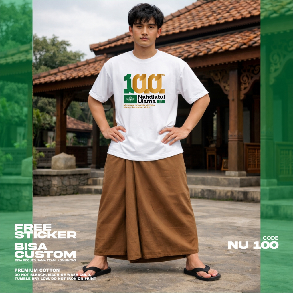 Kaos NU 100, kaos milad NU, kaos NU, 100 tahun NU, Kaos Nahdlatul Ulama, Kaos Muslimat NU