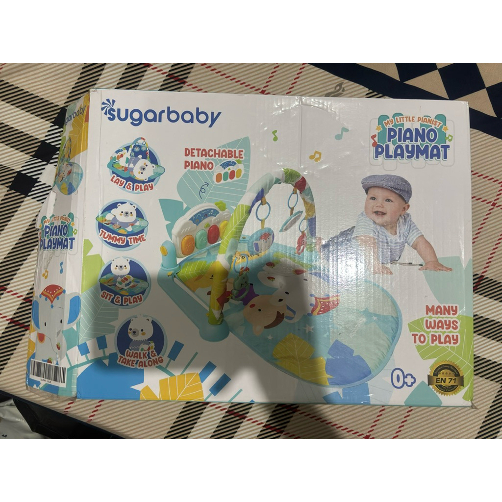 [PRELOVED] SugarBaby PlayGym Matras Bayi / Mainan Piano Bayi Music - Blue