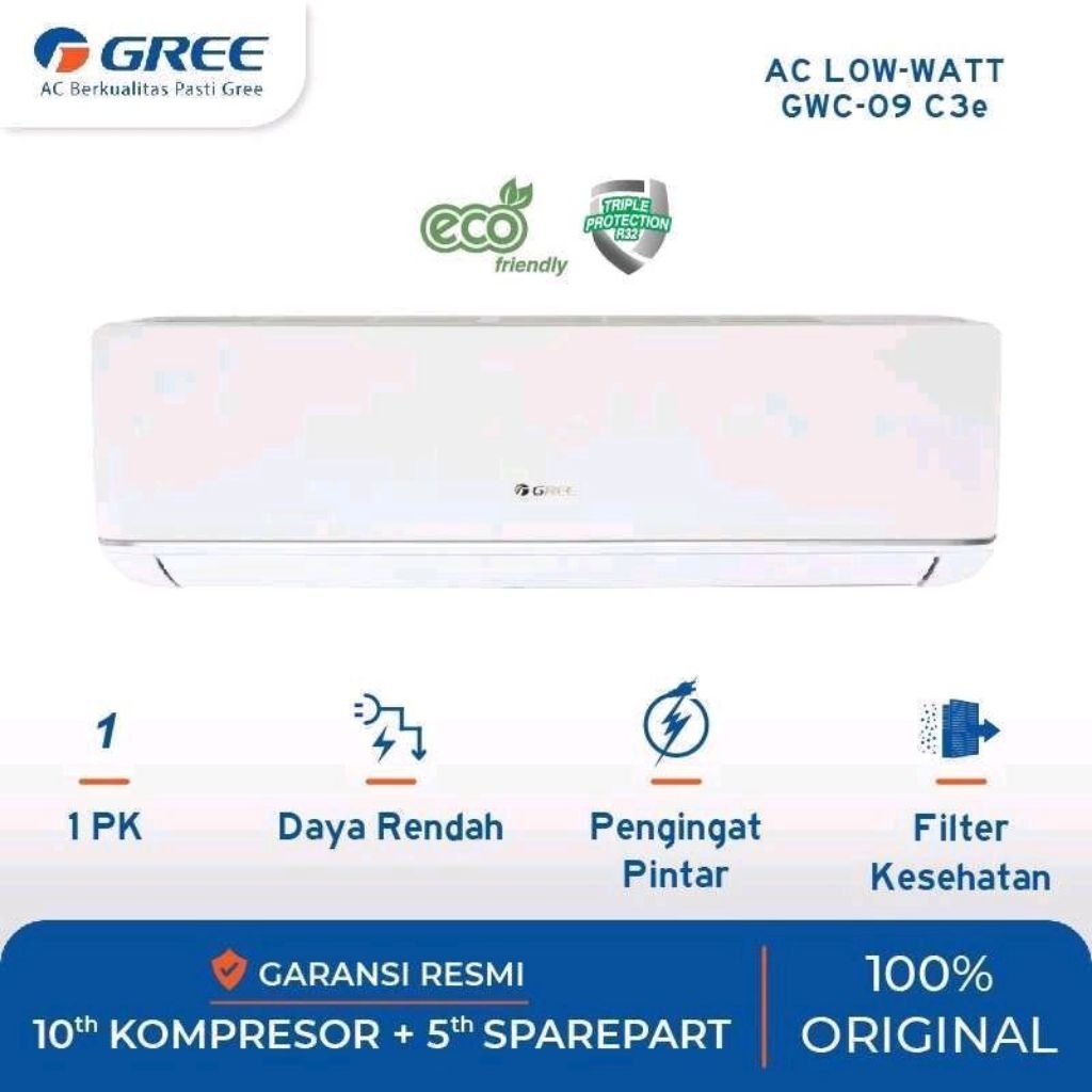 Gree ac split 1 pk low watt