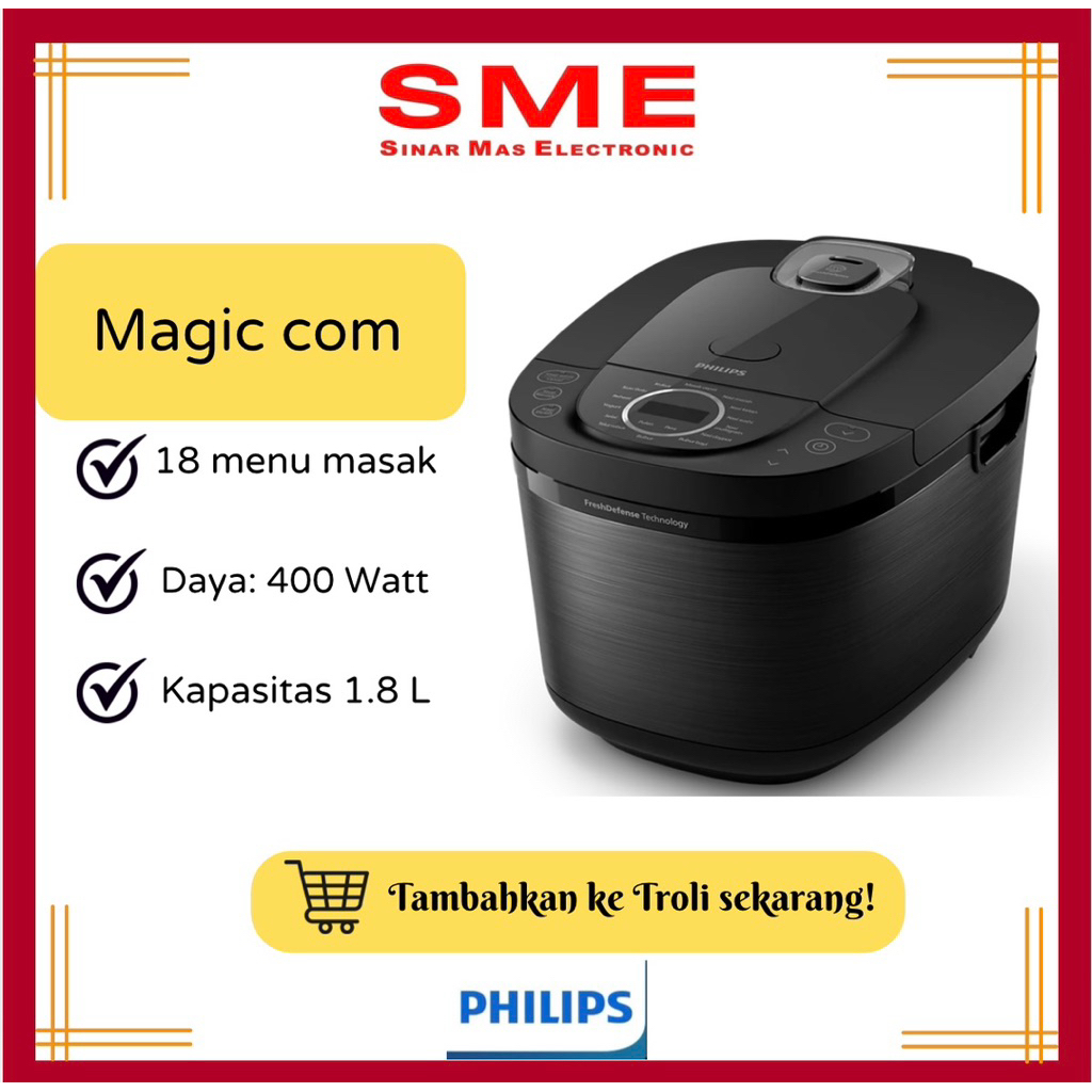 MAGIC COM PHILIPS 1.8L DIGITAL, STAINLESS - HD4812