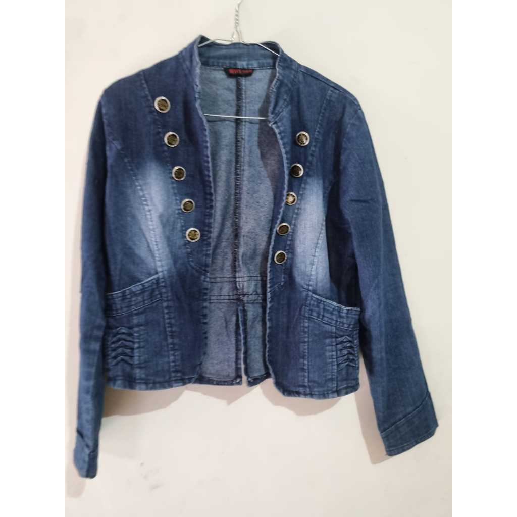 [NO NEGO] Denim Jacket Wanita Jacket Jeans Crop Preloved