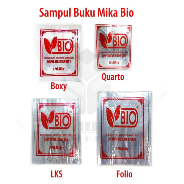 Sampul Buku Plastik Mika BIO Ukuran Kwarto/Boxy Isi 10 Lembar - Kaku & Tebal, Cocok untuk Buku Pelaj