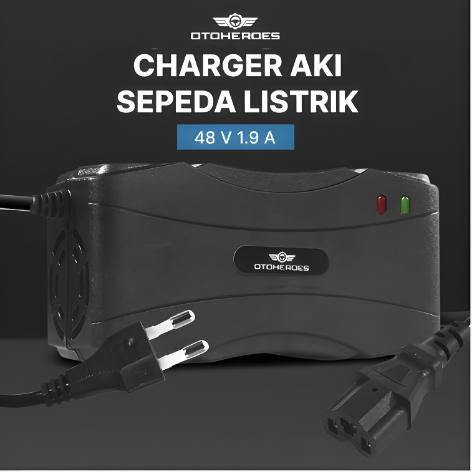 MEGA OTOHEROES Charger Aki Sepeda Listrik Portable Battery Charger 48V 1.9A - 48V12AH