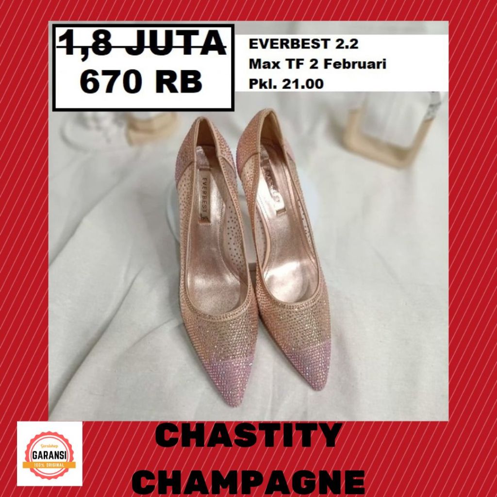 Sepatu heels wanita Everbest seri CHASTITY 100% original store