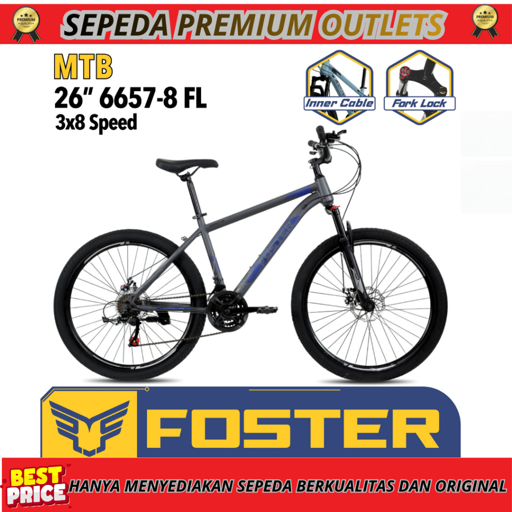 Sepeda Gunung MTB 26 Foster 6657-8 FL