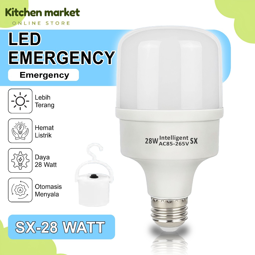 Lampu Gantung Bohlam 28Watt Lampu Bohlam Ajaib Emergency Free Gantungan