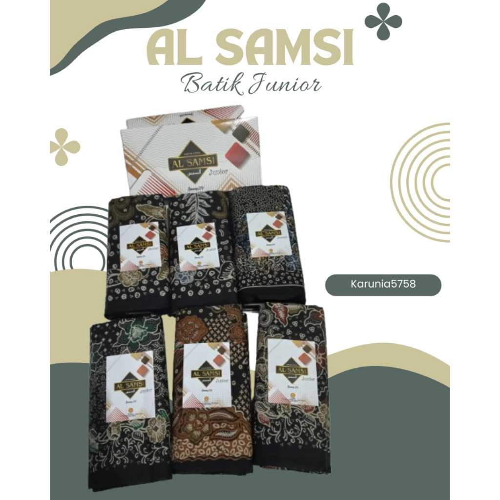 Sarung Al Samsi BATIK JUNIOR - ISI 1 DUS ( 10PCS ) DAN 1 KODI ( 20PCS )