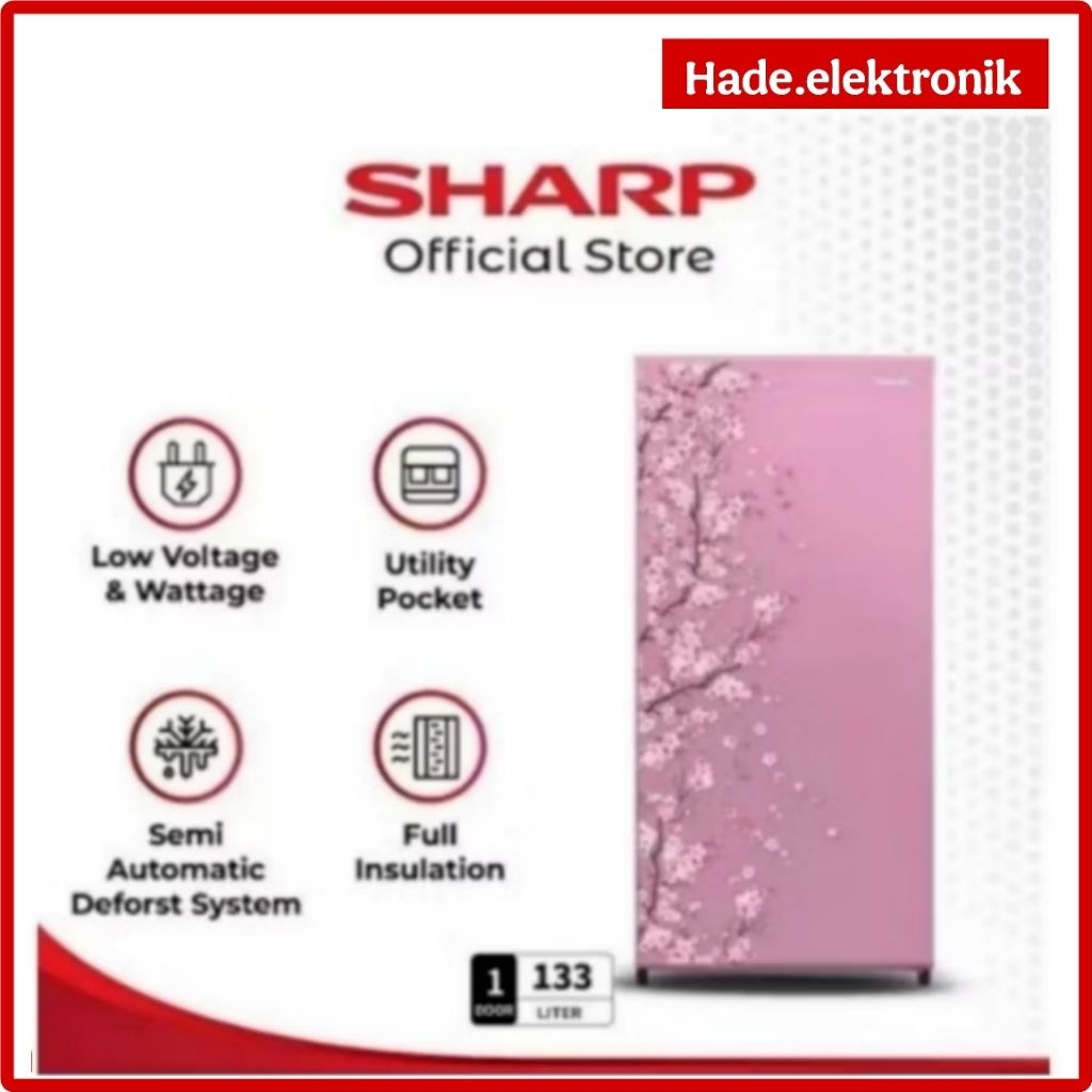 SHARP KULKAS 1 PINTU SJ-N 162 MOTIF SAKURA