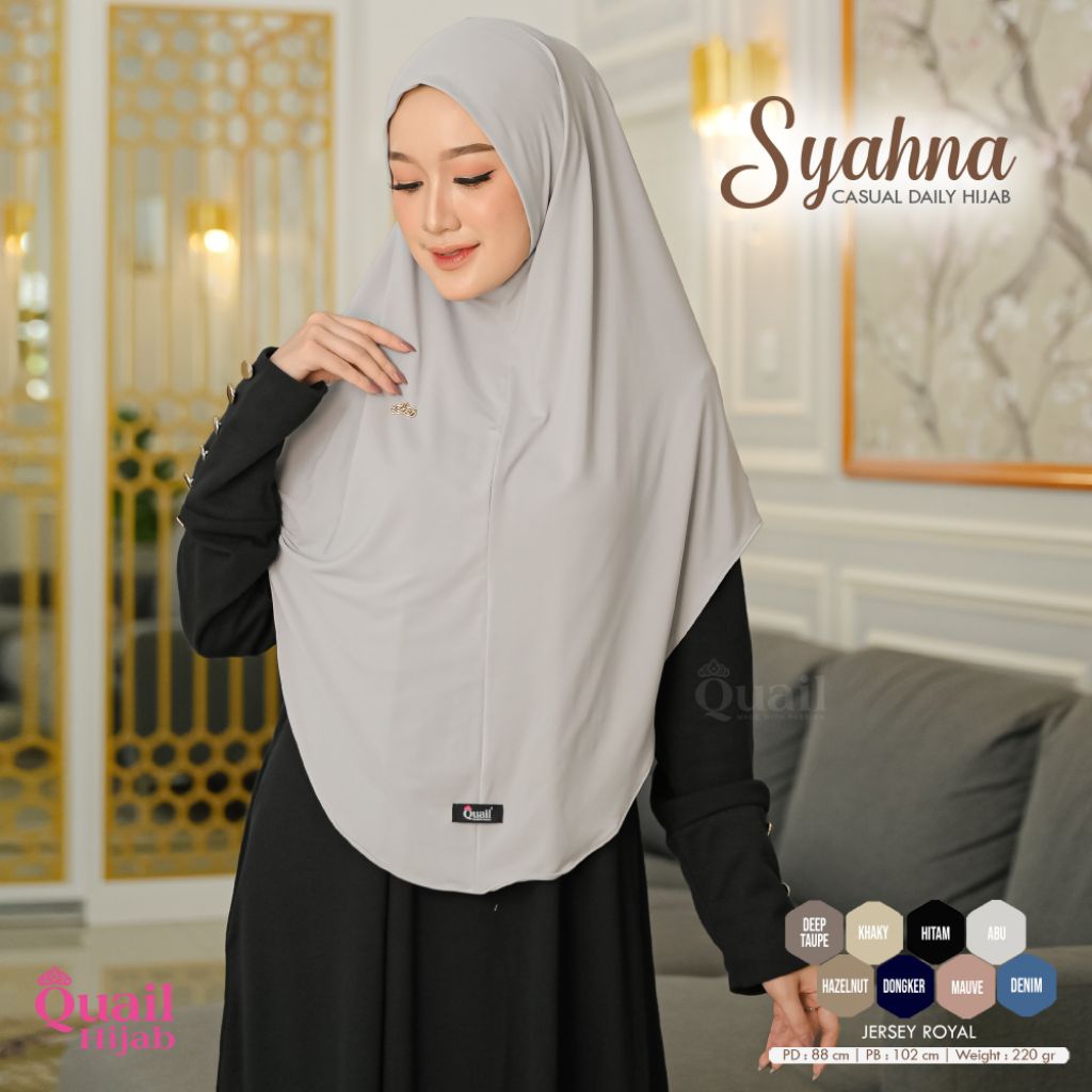 Hijab Instan Bergo Jumbo Jersey Original Jilbab Quail SYAHNA