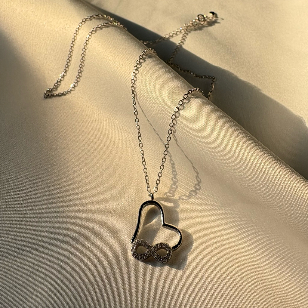 kalung love perak asli