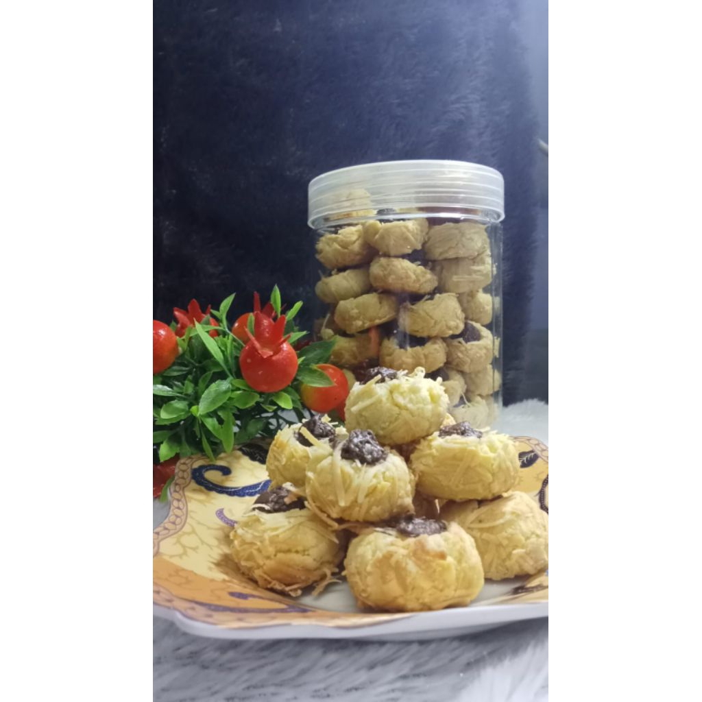 Thumbprint coklat keju cookies