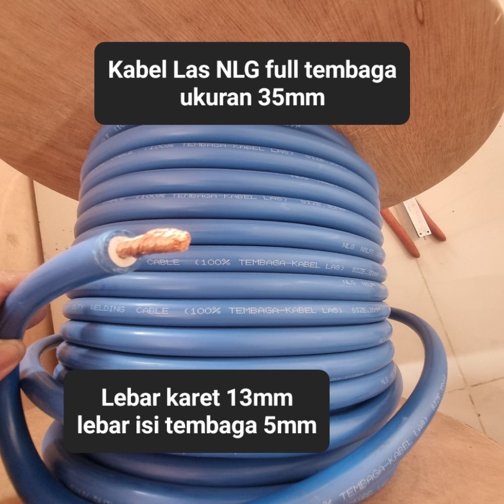 KABEL LAS 35MM FULL TEMBAGA MERK NLG / KABEL LAS NLG 35 MM FULL TEMBAGA / WELDING CABLE 35MM NLG