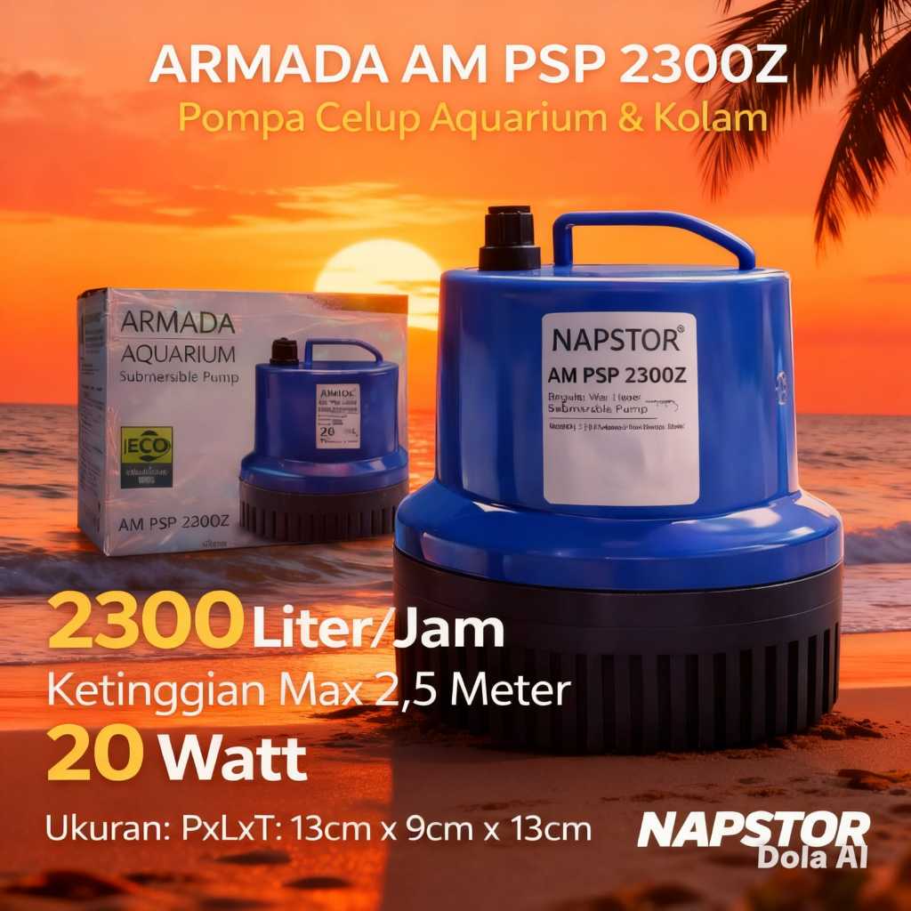 Mesin Pompa Celup PENGUIN ARMADA AM PSP 2300Z 2300 Z Filter Bawah Aquarium Aquascape Air Terjun Kola