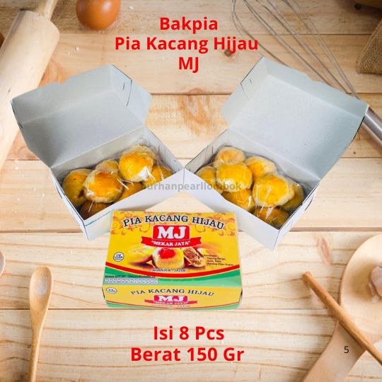 Bakpia Kering | Pia Kering | Bakpia MJ Rasa Kacang Hijau Isi 8