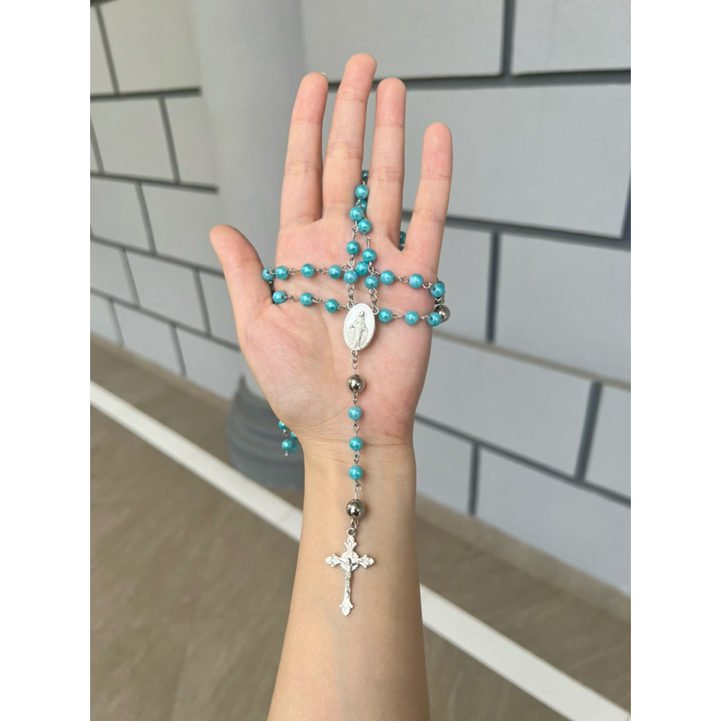 Rosario Silver Blue  | Rosario | Rosario Mutiara | Rosario Custom | Rosario Custom Nama