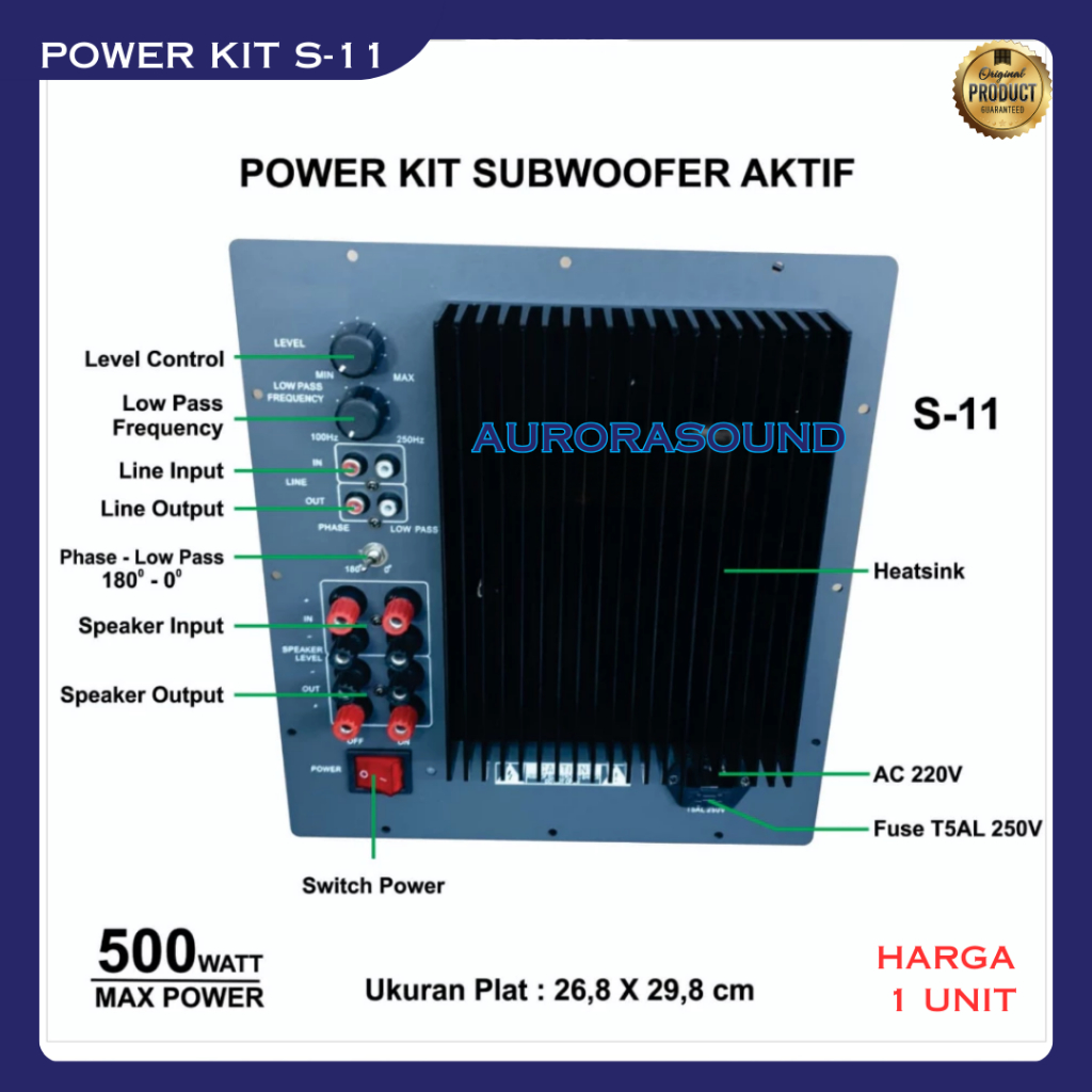 POWER KIT SUBWOOFER AKTIF S-11 MESIN AMPLIFIER AMPLI SUB ACTIVE S 11 BISA 12IN 15IN 18IN BASS MANTAP