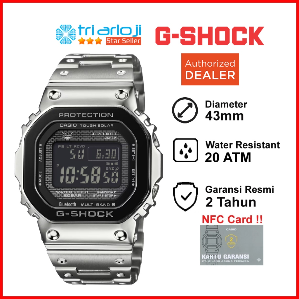 Casio G-SHOCK GMW-B5000BT-1DR Jam Tangan Pria Digital GSHOCK GMW-B5000BT-1 GMWB5000BT GMW B5000BT 1D